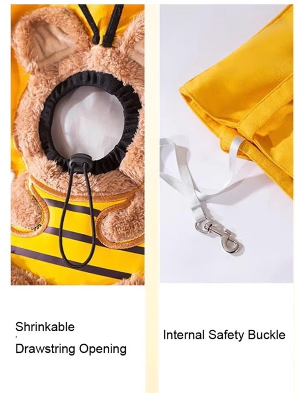 Fuzzy Bumble Bee Cat Carrier Tote Bag